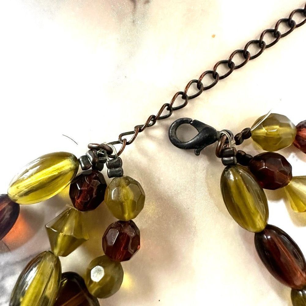 Green and brown multi strand necklace - Picture 8 of 8